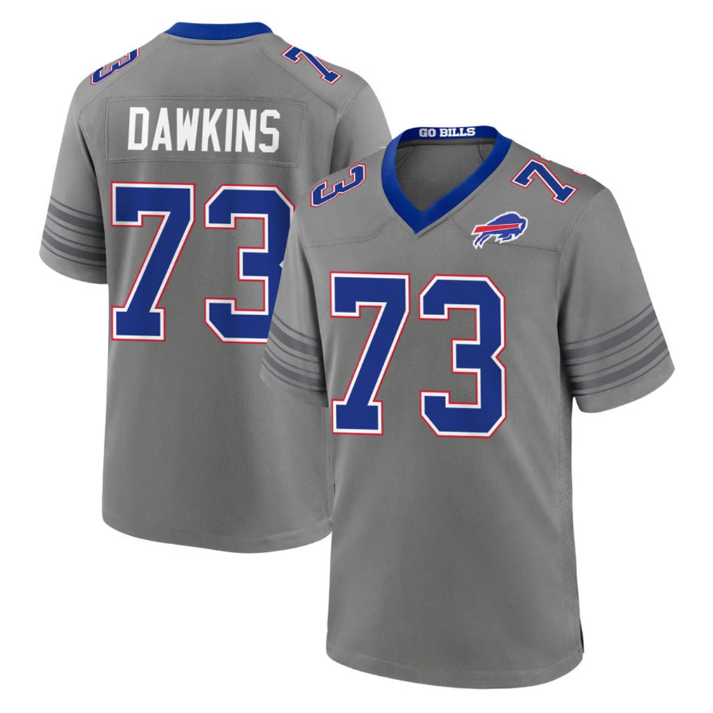 B.Bills #73 Dion Dawkins Player Gray Nickel City Home Game Ddoa Stitched Jerseys