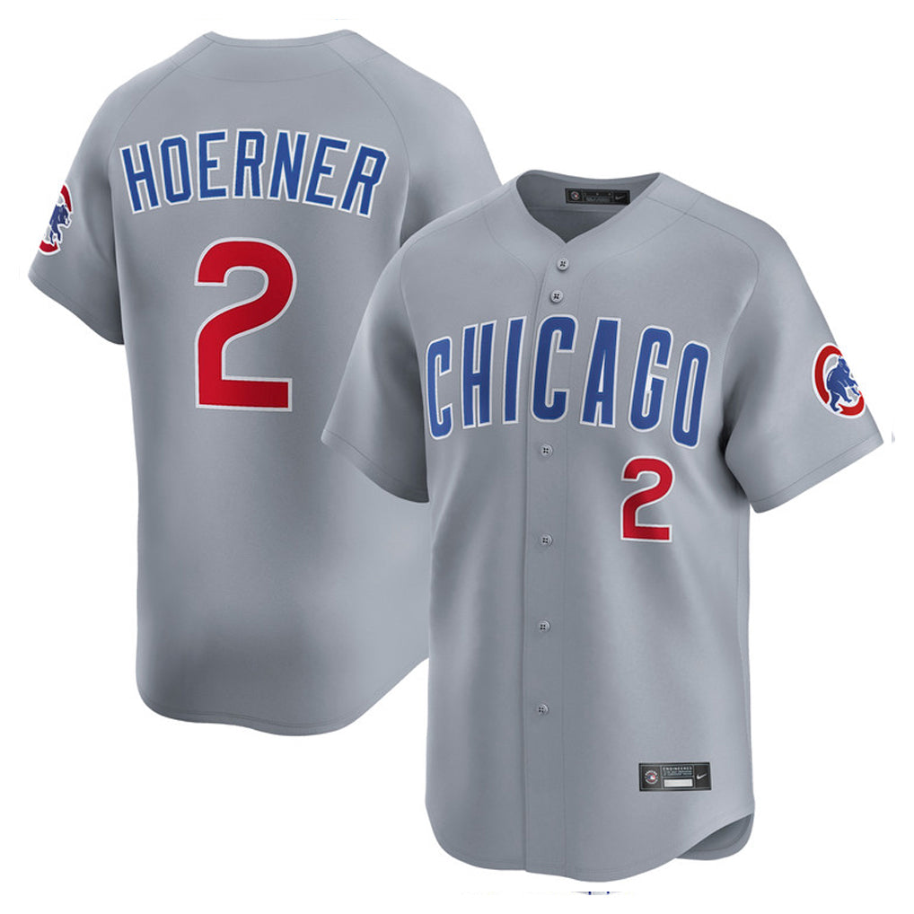 C.Cubs #2 Nico Hoerner Player Gray Road Limited Home Ddoa Stitched Jerseys