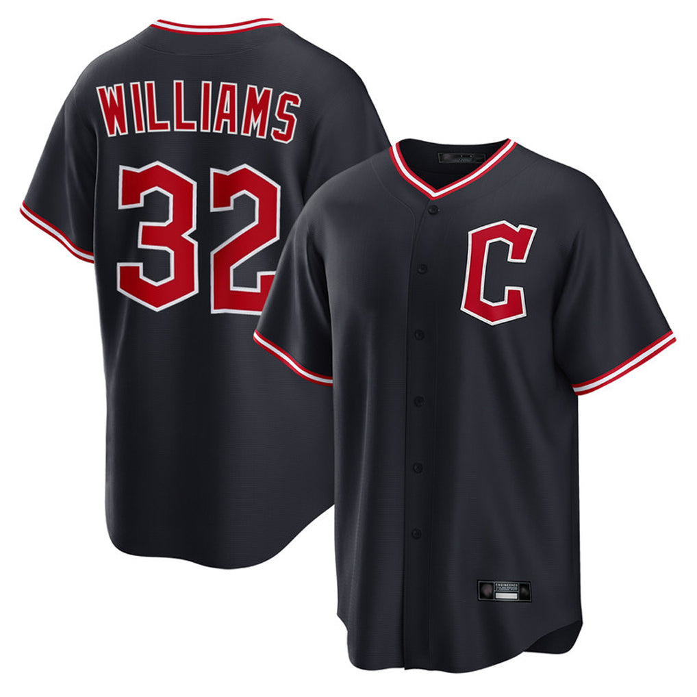 C.Guardians #32 Gavin Williams Player Navy Home Game Ddoa Stitched Jerseys