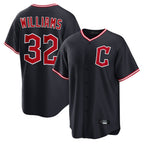 C.Guardians #32 Gavin Williams Player Navy Home Game Ddoa Stitched Jerseys