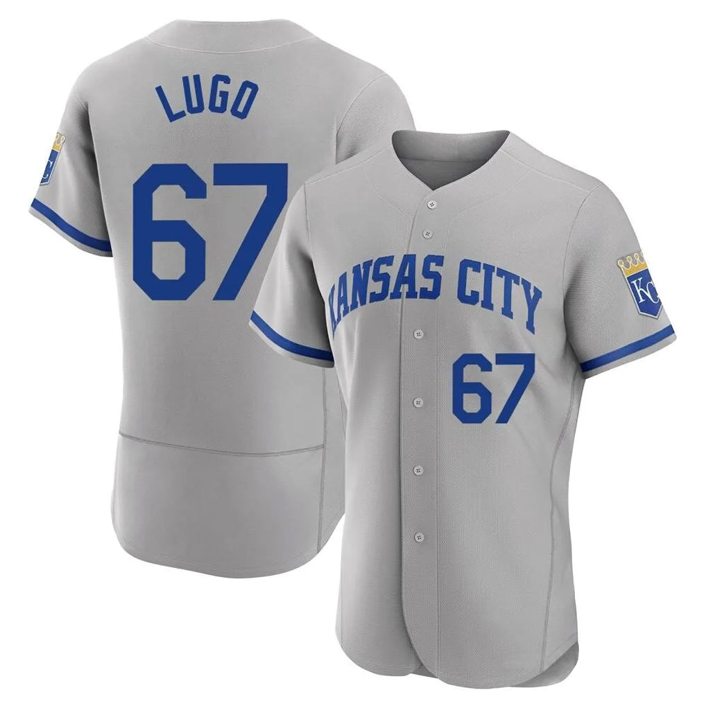 KC.Royals #67 Seth Lugo Player Gray Limited Elite Home Game Ddoa Stitched Jerseys