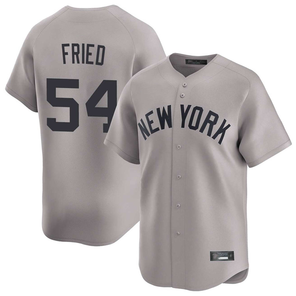 NY.Yankees #54 Max Fried Player Gray Limited Home Ddoa Stitched Jerseys