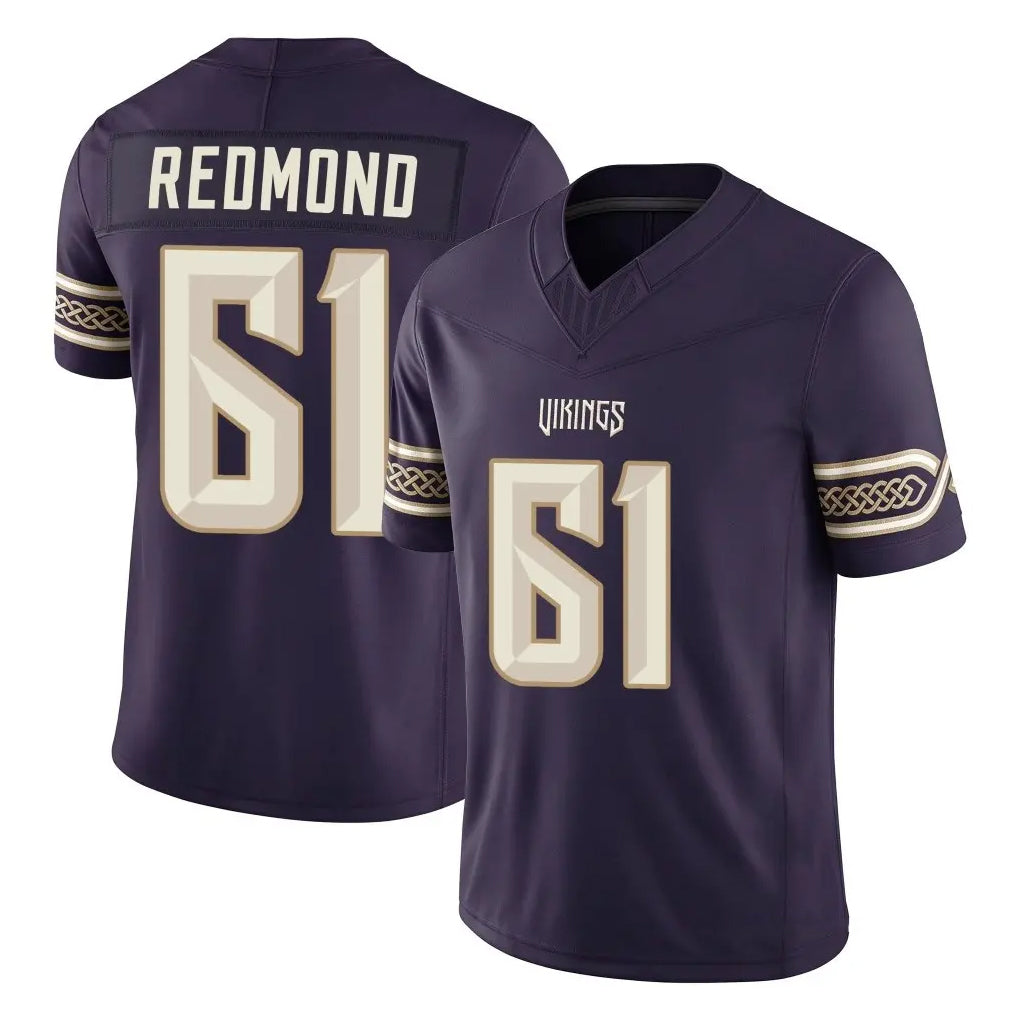 MN.Vikings #61 Jalen Redmond Player Purple Limited 2026 Rivalries Collection Home Game Ddoa Stitched Jerseys