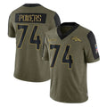 D.Broncos #74 Ben Powers Player Olive Salute To Service Limited Game Ddoa Stitched Jerseys
