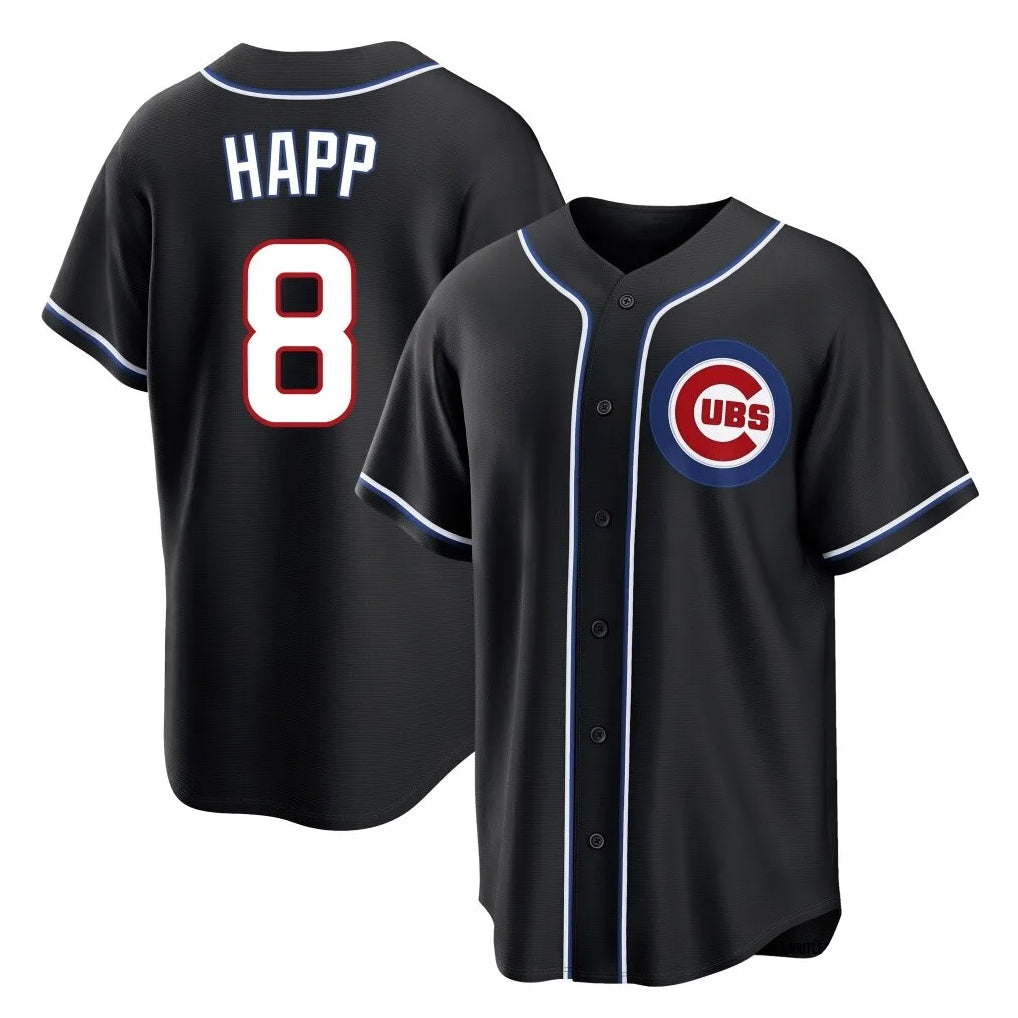 C.Cubs #8 Ian Happ Player Black Fashion Out Game Ddoa Stitched Jerseys