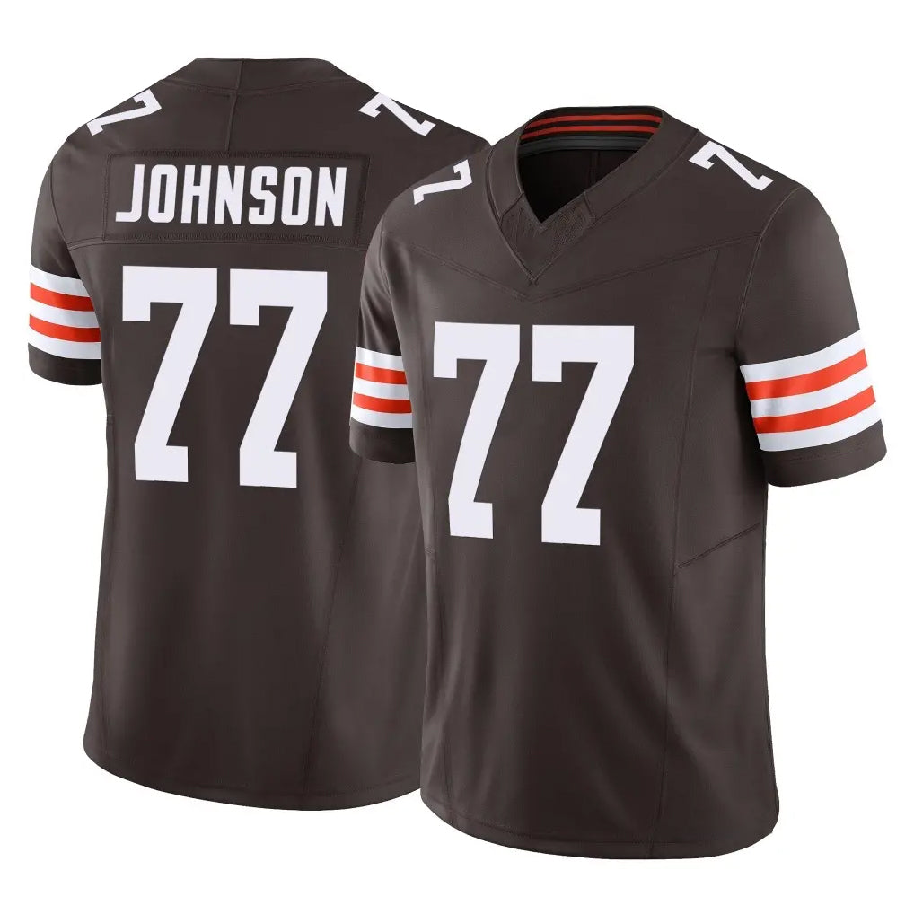 C.Browns #77 Zion Johnson Player Brown Vapor F.U.S.E. Limited Home Game Ddoa Stitched Jerseys