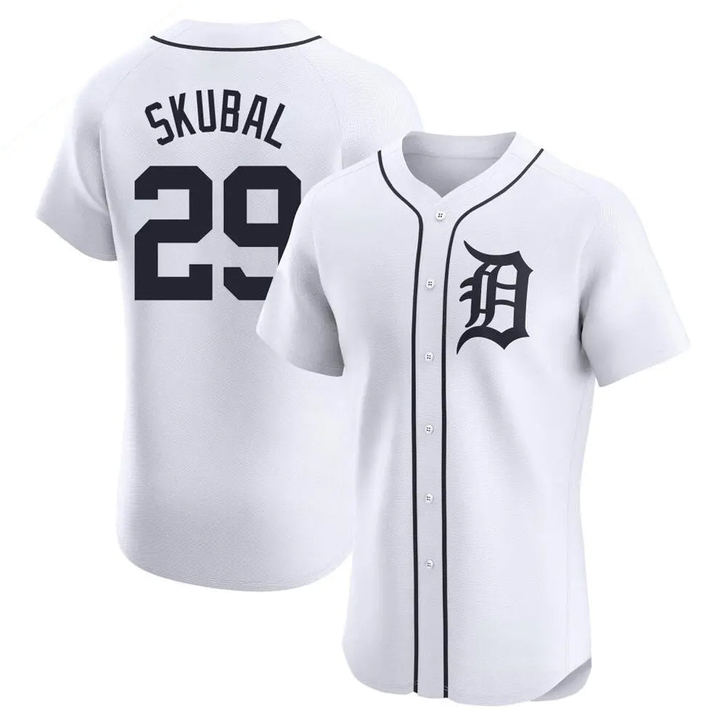 D.Tigers #29 Tarik Skubal Player White Limited Elite Home Ddoa Stitched Jerseys