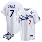 LA.Dodgers #7 Blake Snell Player White Game World Series Home Ddoa Stitched Jerseys