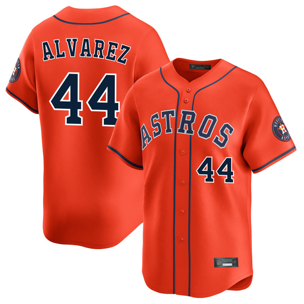 H.Astros #44 Yordan Alvarez Player Orange Home Limited Ddoa Stitched Jerseys
