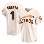 H.Astros #1 Carlos Correa Player Cream Throwback Cooperstown Collection Limited Ddoa Stitched Jerseys