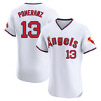 LA.Angels #13 Drew Pomeranz Player White T-shirt Home Limited Elite Ddoa Stitched Jerseys