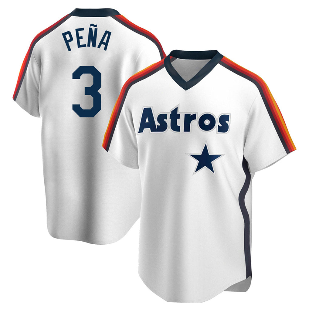 H.Astros #3 Jeremy Pe?a Player White Cooperstown Collection T-shirt Ddoa Stitched Jerseys