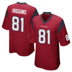 H.Texans #81 Jayden Higgins Player Red Home Game Ddoa Stitched Jerseys