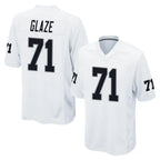 LV.Raiders #71 DJ Glaze Player White Home Game Ddoa Stitched Jerseys