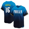 P.Phillies #16 Brandon Marsh Player Blue City Connect Home Limited Ddoa Stitched Jerseys