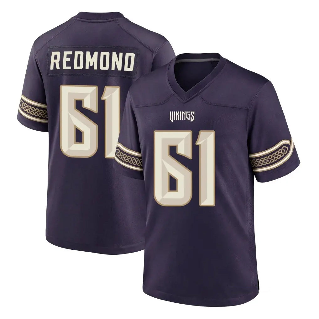 MN.Vikings #61 Jalen Redmond Player Purple 2026 Rivalries Collection Home Game Ddoa Stitched Jerseys