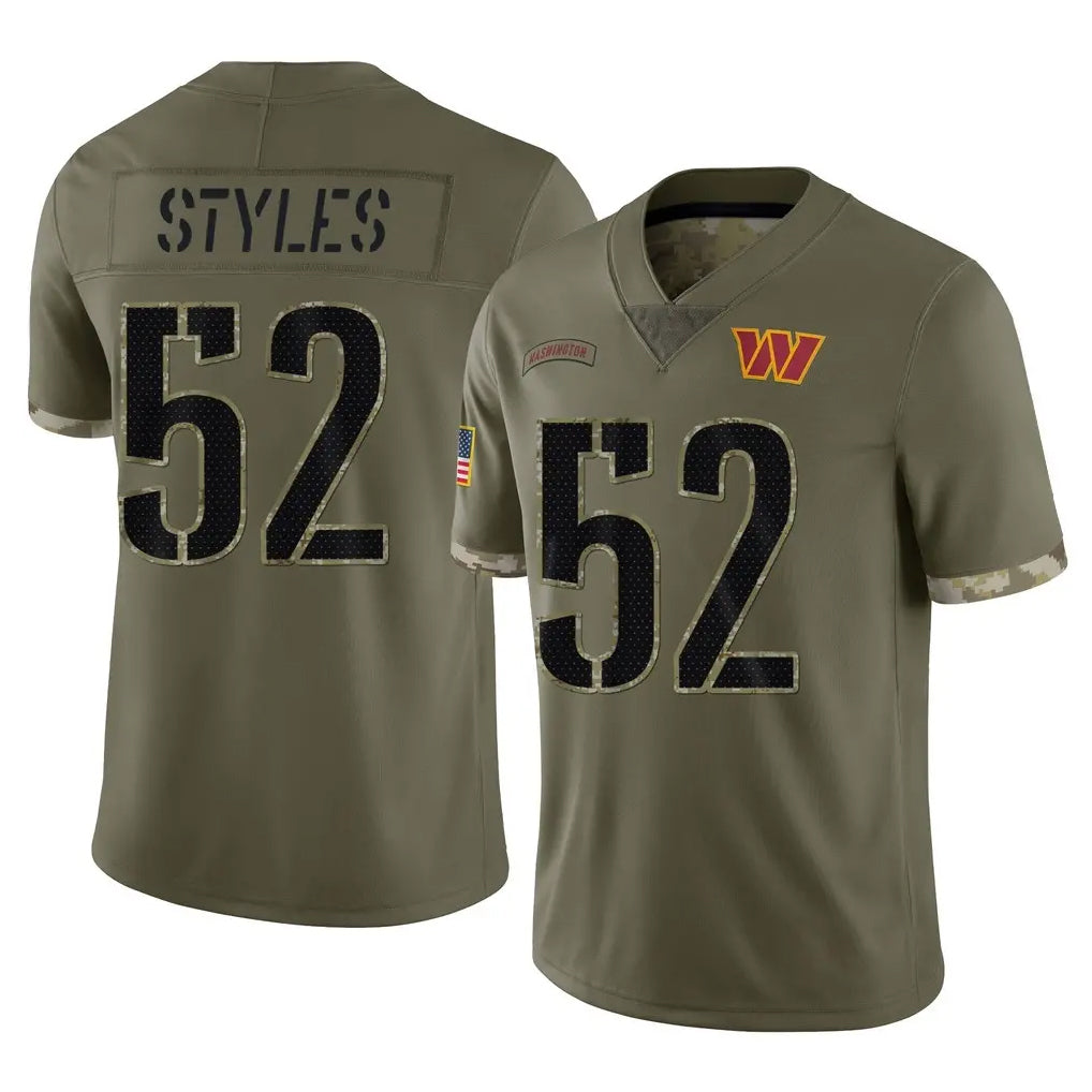 W.Commanders #52 Sonny Styles Player Olive Salute To Service Limited Home Game Ddoa Stitched Jerseys