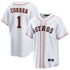 H.Astros #1 Carlos Correa Player White Home Game Ddoa Stitched Jerseys