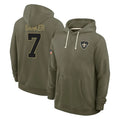NO.Saints #7 Jonas Sanker Player Olive Salute to Service Pullover Hoodies Limited Ddoa Stitched Jerseys