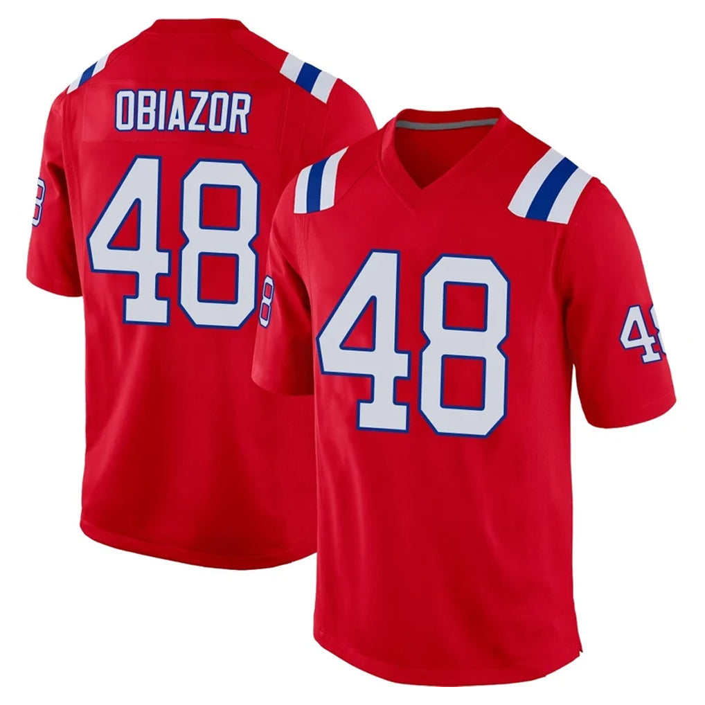 NE.Patriots #48 Namdi Obiazor Player Red Home Game Ddoa Stitched Jerseys