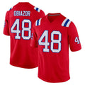 NE.Patriots #48 Namdi Obiazor Player Red Home Game Ddoa Stitched Jerseys