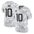D.Broncos #10 Bo Nix Player Arctic Camo Salute To Service Limited Ddoa Stitched Jerseys
