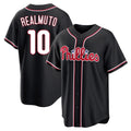 P.Phillies #10 J.T. Realmuto Player Black Fashion Out Home Game Ddoa Stitched Jerseys