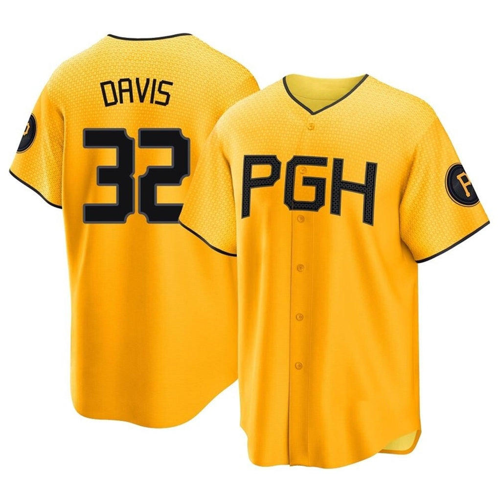 P.Pirates #32 Henry Davis Player Gold City Connect Home Game Ddoa Stitched Jerseys