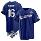 LA.Dodgers #16 Will Smith Player Royal World Series City Connect Home Game Ddoa Stitched Jerseys