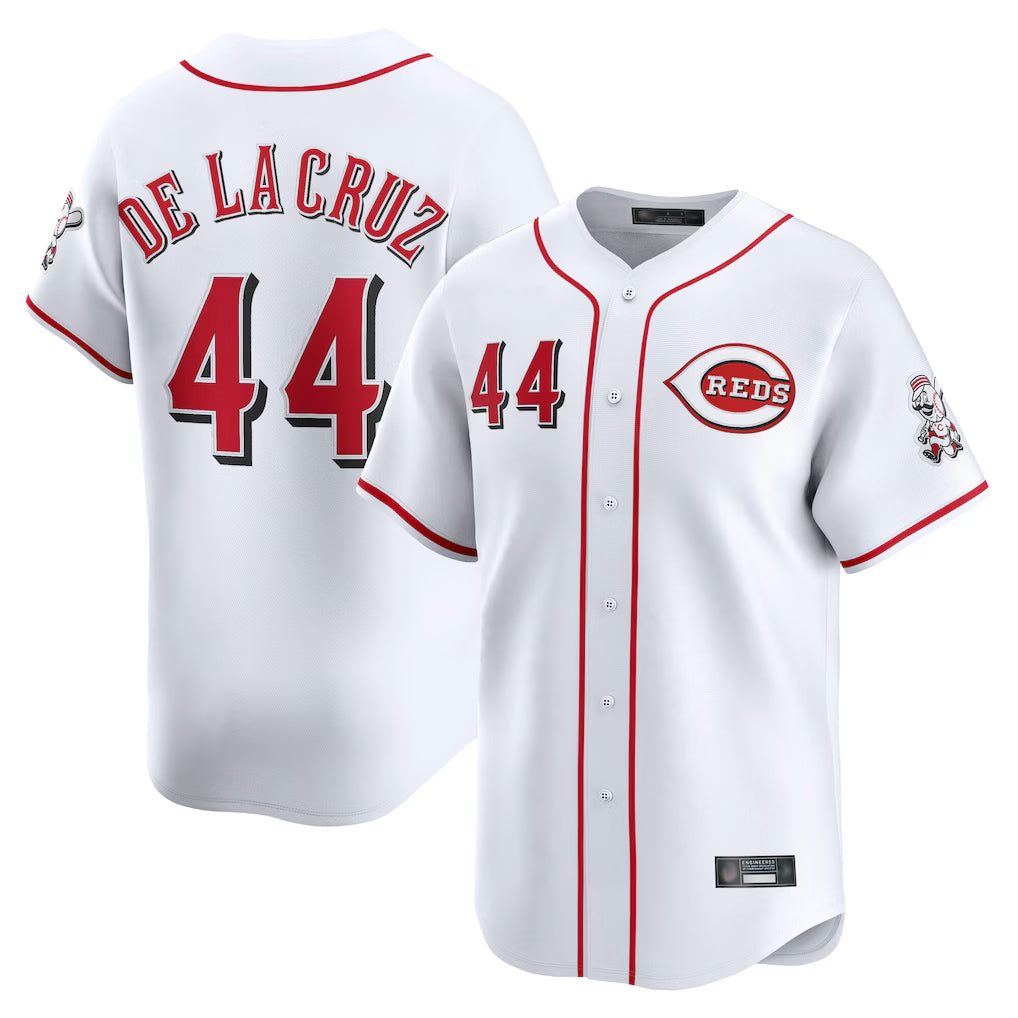 C.Reds #44 Elly De La Cruz Player White Home Limited Ddoa Stitched Jerseys