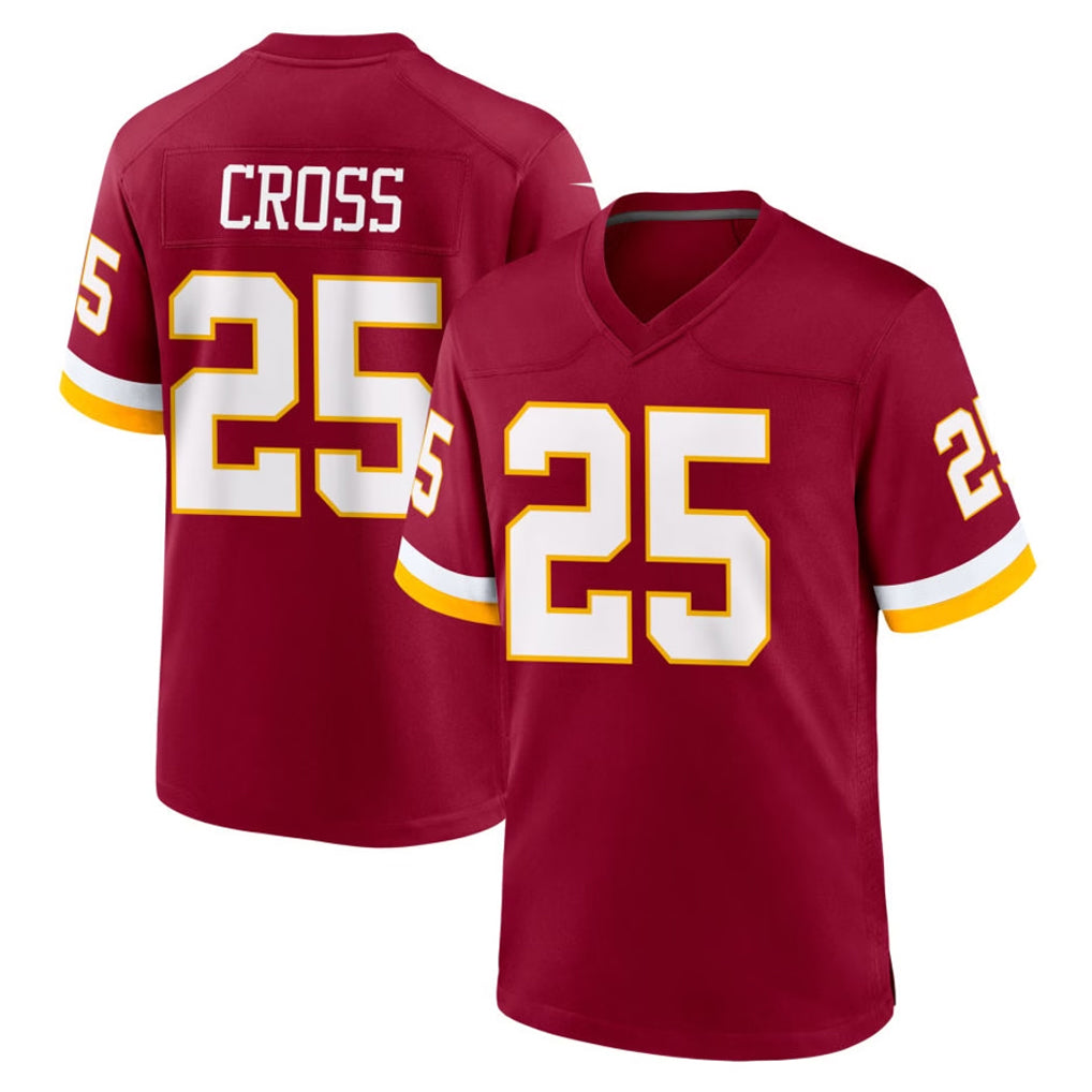 W.Commanders #25 Nick Cross Player Burgundy Game Home Ddoa Stitched Jerseys