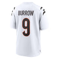 C.Bengals #9 Joe Burrow Player White Home Game Ddoa Stitched Jerseys