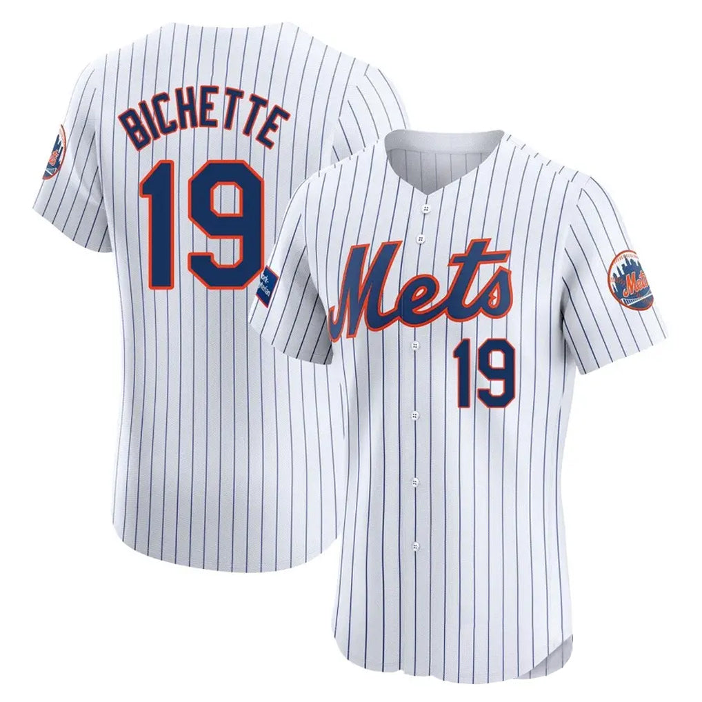 NY.Mets #19 Bo Bichette Player White Home Limited Elite Ddoa Stitched Jerseys