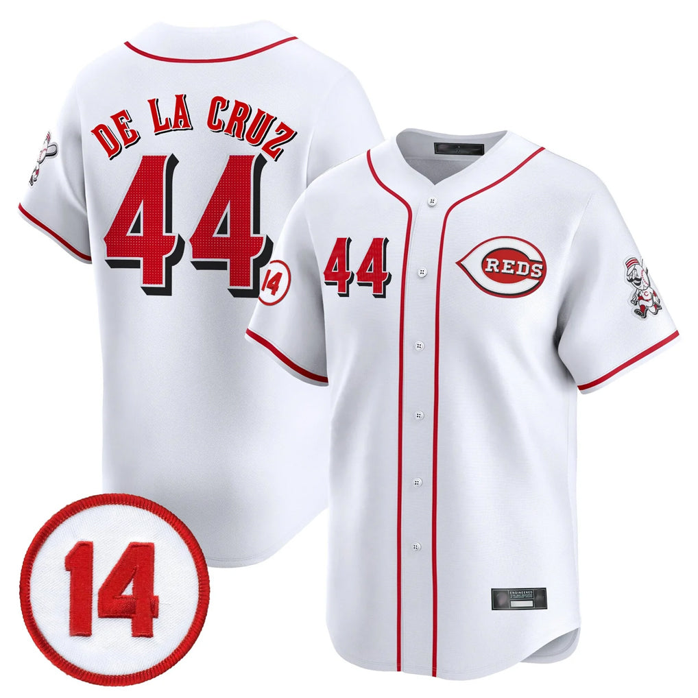 C.Reds #44 Elly De La Cruz Player White Vapor Premier Limited Home Ddoa Stitched Jerseys