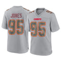 KC.Chiefs #95 Chris Jones Player Gray Atmosphere Fashion Game Ddoa Stitched Jerseys