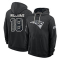 NE.Patriots #18 Kyle Williams Player 2026 Black Logo Pullover Hoodies Limited Game Ddoa Stitched Jerseys