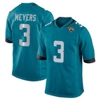 J.Jaguars #3 Jakobi Meyers Player Teal Home Game Ddoa Stitched Jerseys