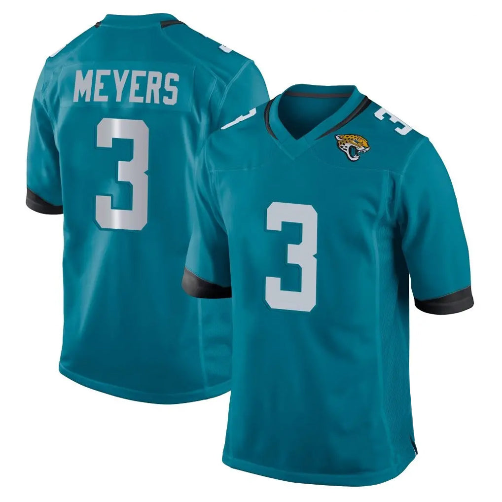 J.Jaguars #3 Jakobi Meyers Player Teal Home Game Ddoa Stitched Jerseys
