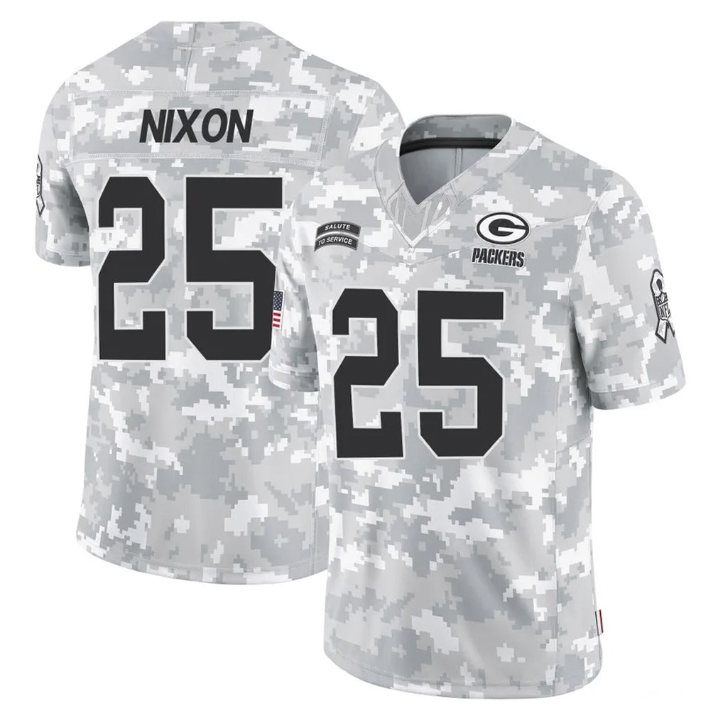 GB.Packers #25 Keisean Nixon Player Arctic Camo Salute To Service Limited Ddoa Stitched Jerseys