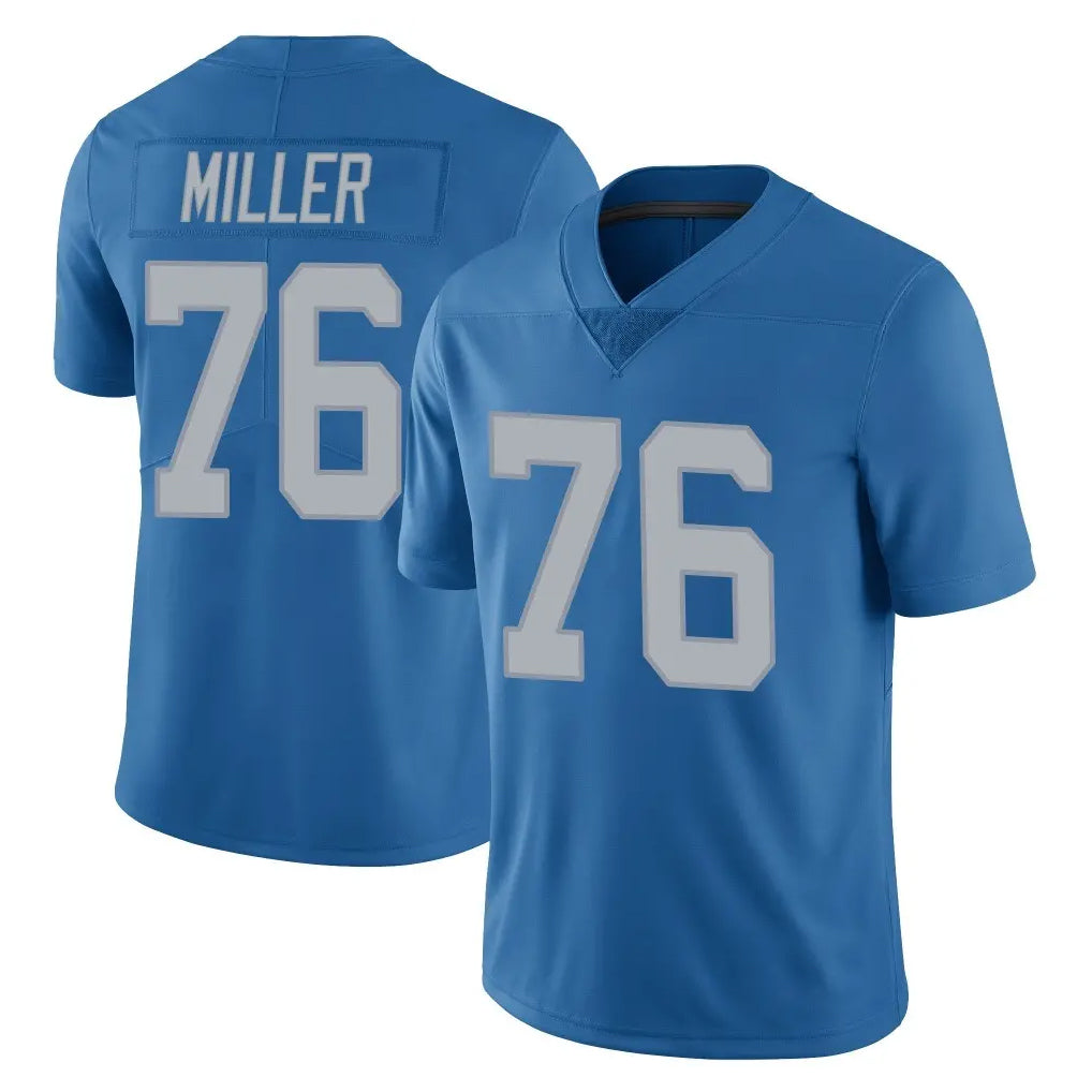 D.Lions #76 Blake Miller Player Blue Limited Throwback Vapor Untouchable Ddoa Stitched Jerseys