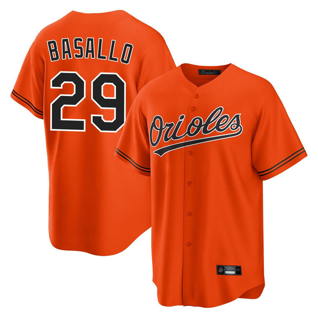B.Orioles #29 Samuel Basallo Player Orange Home Game Ddoa Stitched Jerseys