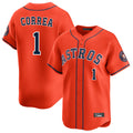 H.Astros #1 Carlos Correa Player Orange Home Limited Ddoa Stitched Jerseys