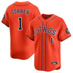 H.Astros #1 Carlos Correa Player Orange Home Limited Ddoa Stitched Jerseys