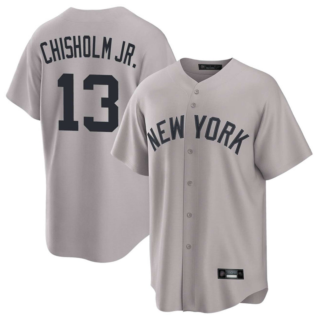 NY.Yankees #13 Jazz Chisholm Jr Player Gray Game Home Ddoa Stitched Jerseys