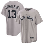 NY.Yankees #13 Jazz Chisholm Jr Player Gray Game Home Ddoa Stitched Jerseys