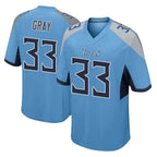 T.Titans #33 Cedric Gray Player Light Blue Home Game Ddoa Stitched Jerseys