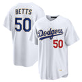 LA.Dodgers #50 Mookie Betts Player Gold White Collection Limited Home Ddoa Stitched Jerseys