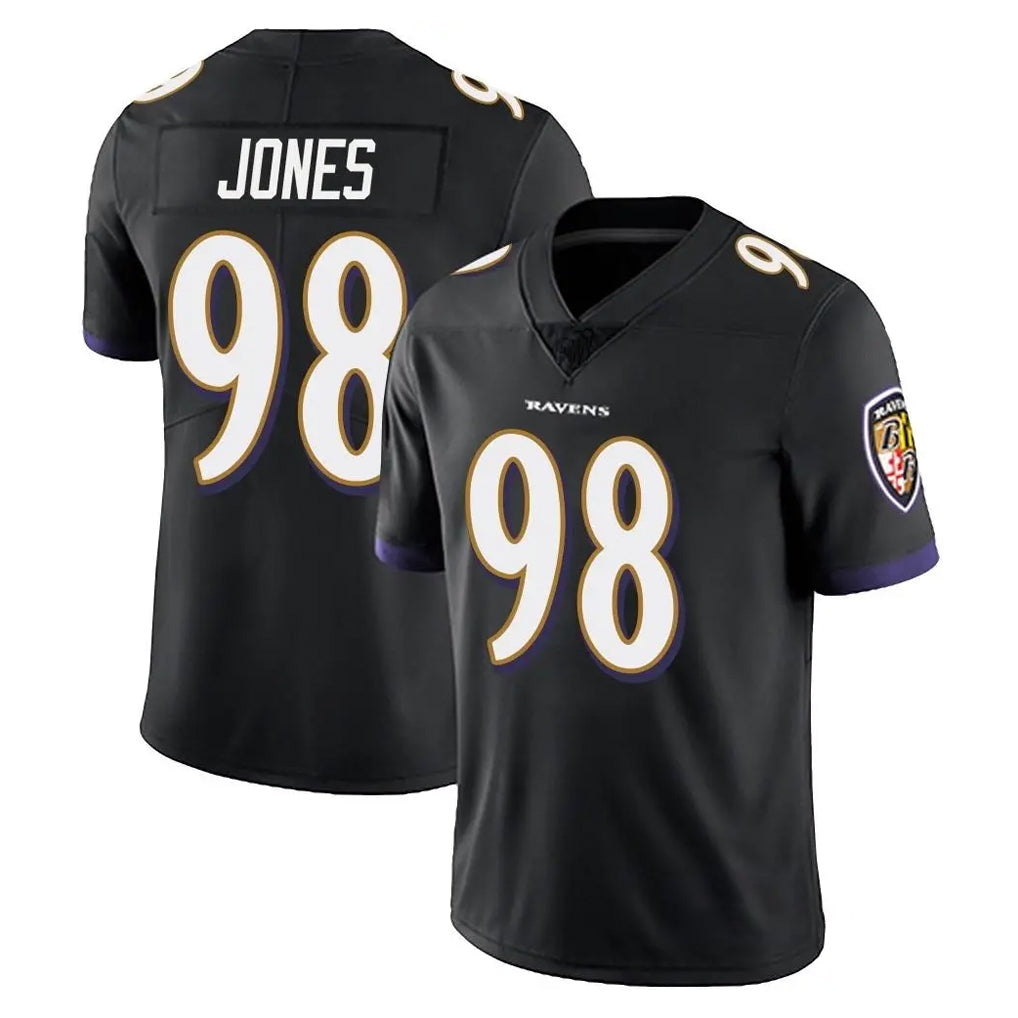 B.Ravens #98 Travis Jones Player Black Vapor Untouchable Limited Home Game Ddoa Stitched Jerseys