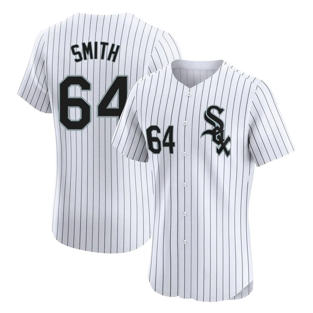 C.White Sox #64 Shane Smith Player White Stripe Limited Elite Home Ddoa Stitched Jerseys