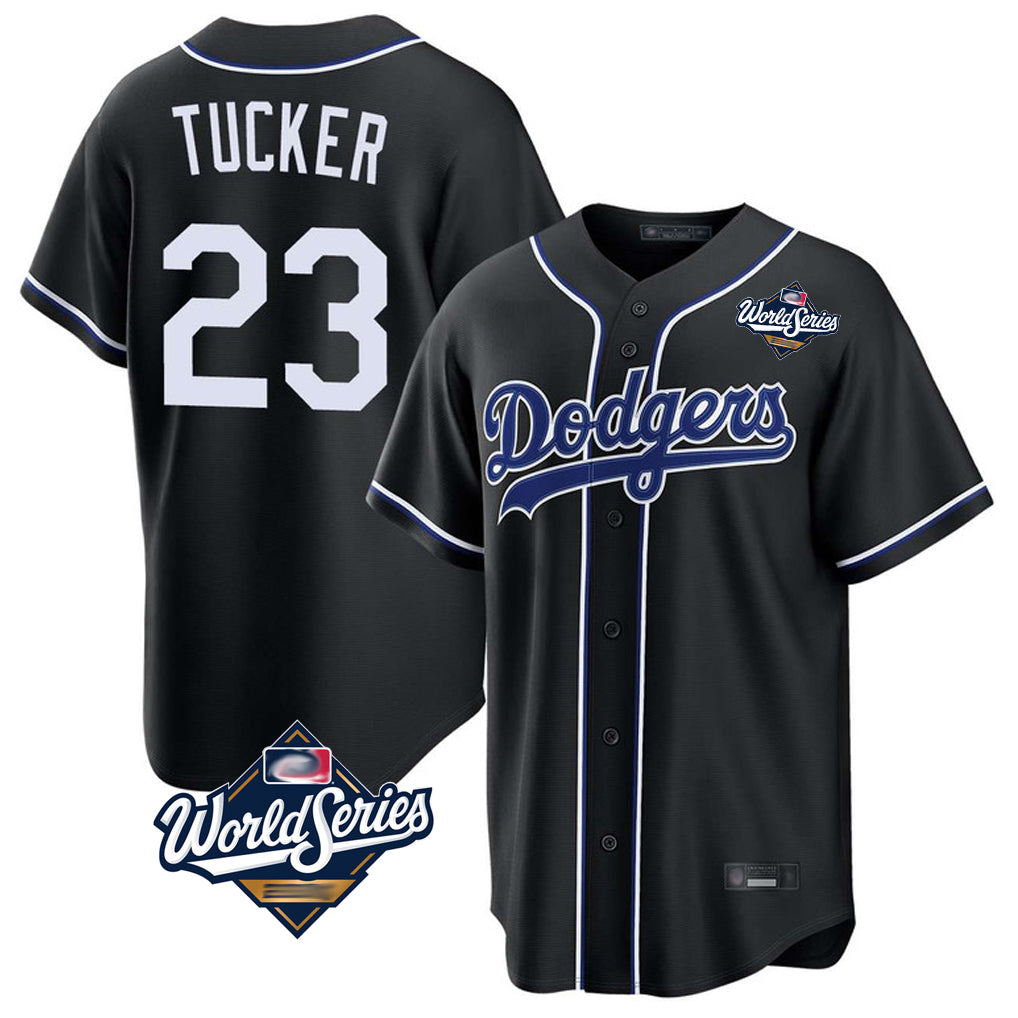 LA.Dodgers #23 Kyle Tucker Player Black World Series Carbon Limited Home Ddoa Stitched Jerseys